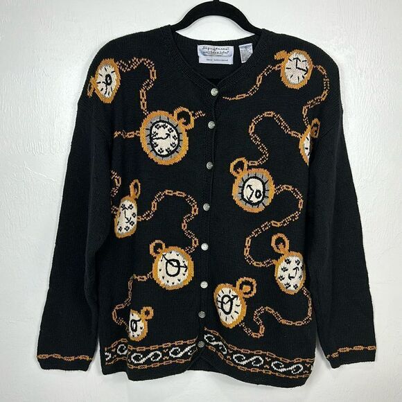 Signatures Northern Isles Vintage Embroidered By Hand Cardigan Sweater Size XL - Picture 1 of 9